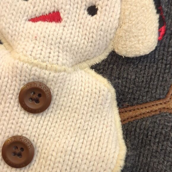 Oshkosh bgosh vintage embroidered snowman knit sweater boys‎ size 7 - Picture 4 of 5